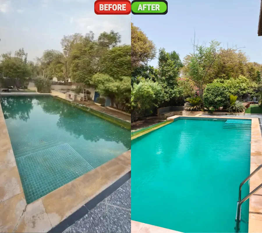 swimming pool cleaning by AlTareeq Before and After (1)