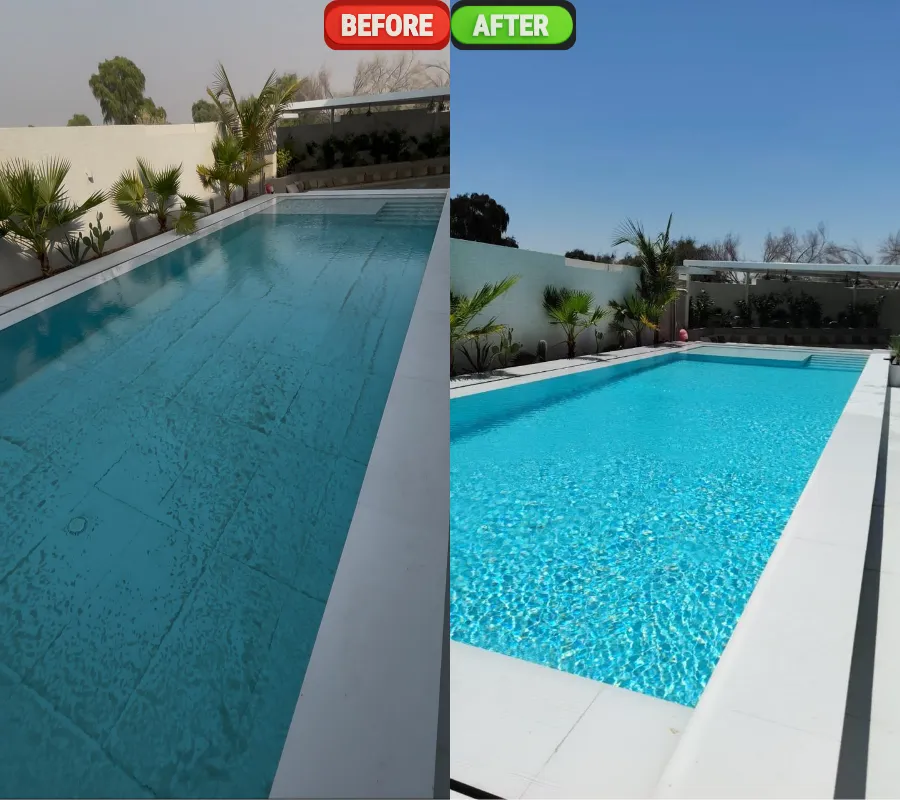 swimming pool cleaning by AlTareeq Before and After (2)